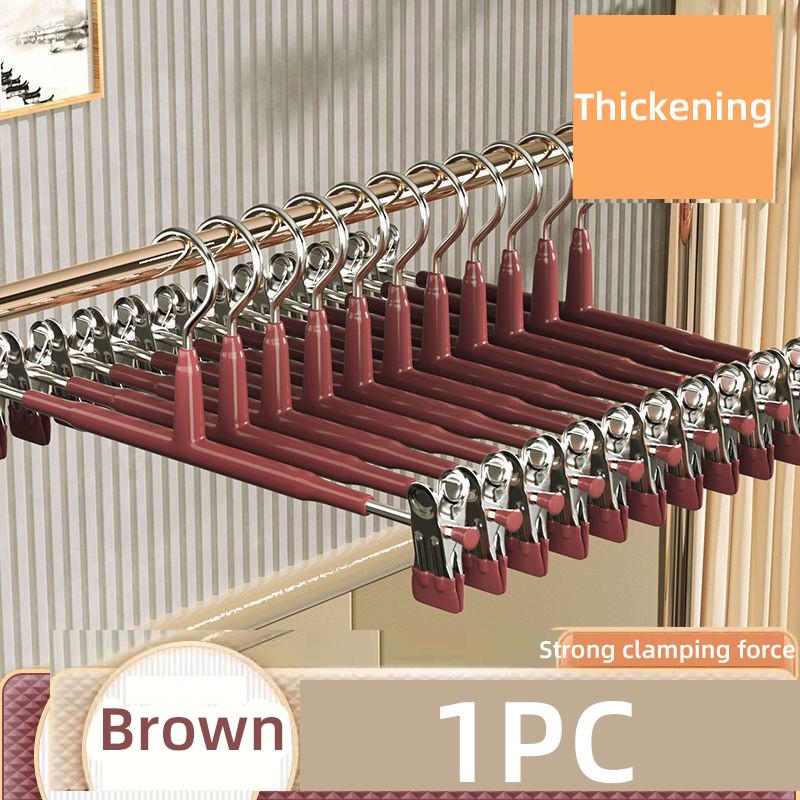 

Бесшовный зажим для брюк, стальная вешалка для одежды JK без вышивки, утолщенный зажим для юбки, регулируемая прочная вешалка для брюк 1pc