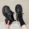 New  Women Spring  Black Platform Flats Shoes Women Loafers Slip On Boat Shoes Designer Casual Leather Oxfords