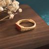 2022 Festive Gold-Plated Southern Red Agate Ring - Chinese Retro Jewelry
