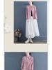 Elegant Women's Long Sleeve Cotton Linen Ramie Shirt - Light Luxury Plus Size, Slimming Design for Autumn & Winter