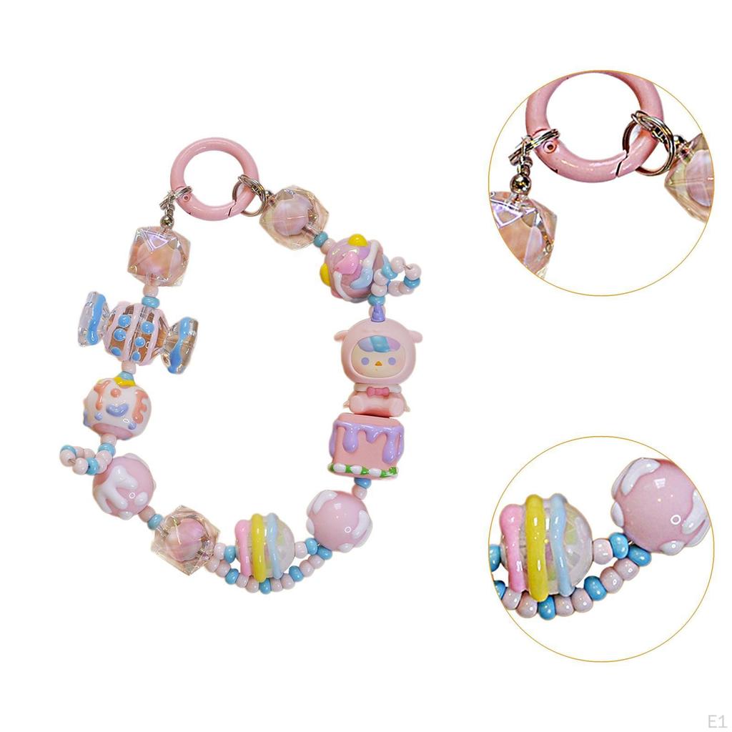Bag Pendant Doll Accessories Phone Charm with Beads for Kids Adults Children Style A