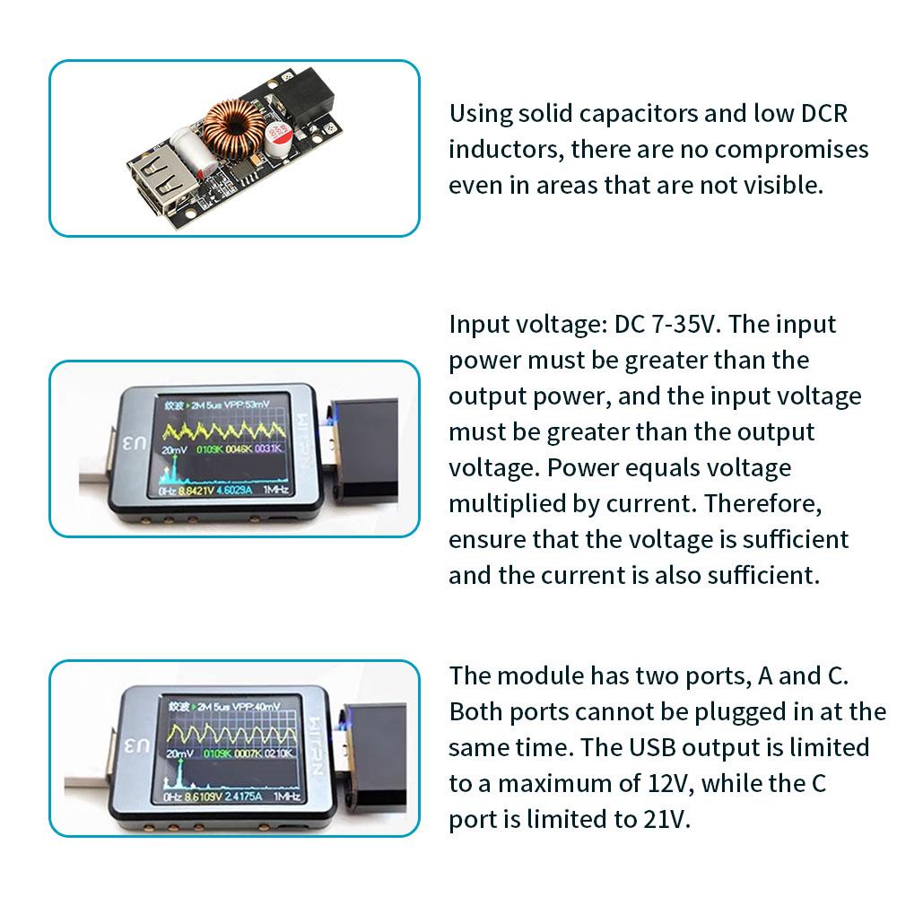 PD 65W Super Fast Charging Module Multi Protocol Mobile Phone DIY Fast Charger DC 7V-35V Step-Down Module Type-C USB DC5521 Port