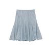 Spring 2026 European & American Style Women's Plaid Wave Midi Skirt
