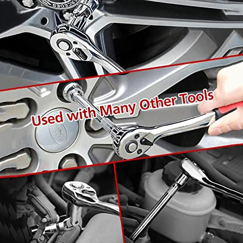 1/4 " 3/8" 1/2 " Quick Ratchet Wrench Quick Drop Socket Wrench Chrome Vanadium Steel Labor-saving Tool Optional Torque Gauge