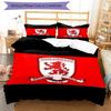 Middlesbrough F.c Printed Pattern Duvet Cover Set – Includes 1 Duvet Cover and 2 Matching Pillowcases Bedroom Decor Christmas Gifts