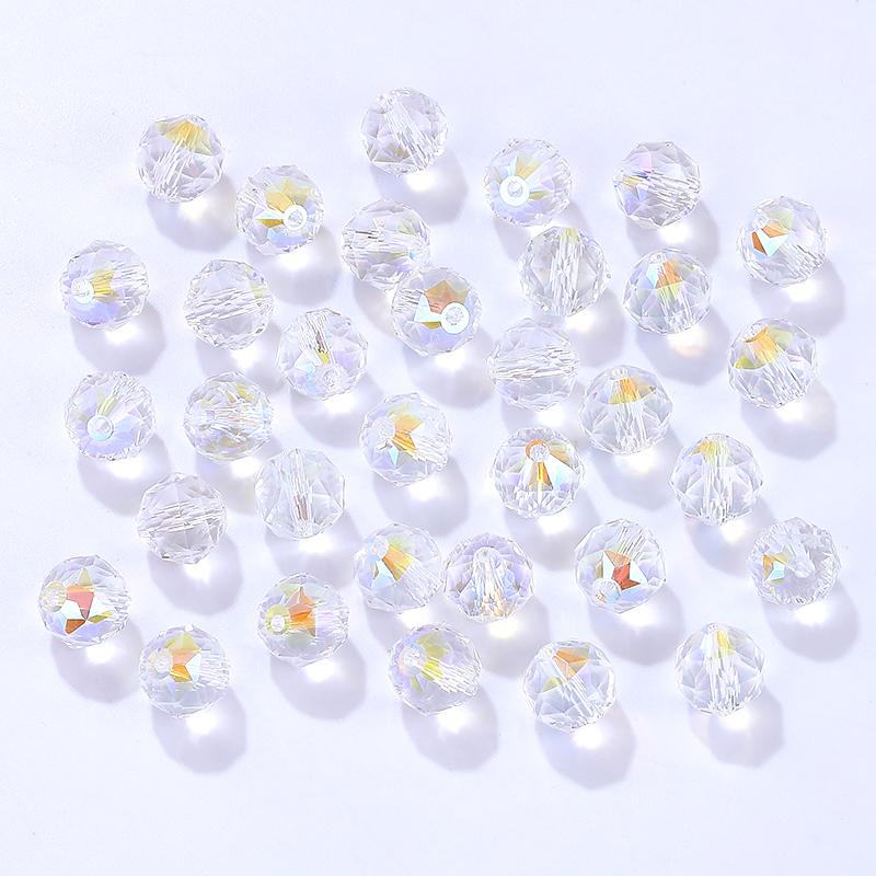 8mm/10mm Transparent Austria Crystal Glass Beads Roundle Spacer Loose Bead for DIY Bracelet Necklace Jewelry Making Accessories