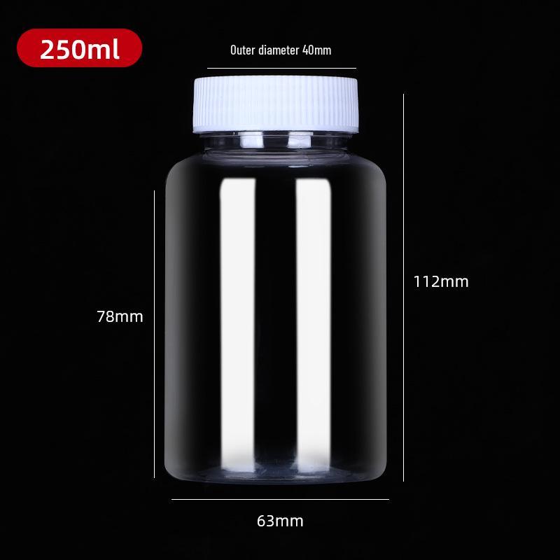 Clear Wide-Mouth PET Plastic Bottles, 50ml & 100ml - Dispensing/Capsule Bottles for Medicine.