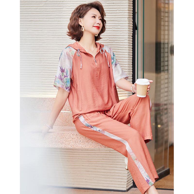 

Пастельный женский летний цветочный худи и брюки L