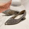 Spring Summer Women's Pointed Flats Shallow Diamond Soft Sole Butterfly Shoes Women Casual Boat Shoes Large Size