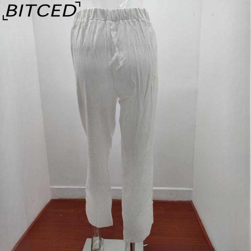 BITCED Dámské módní ležérní jednobarevné kalhoty a capris