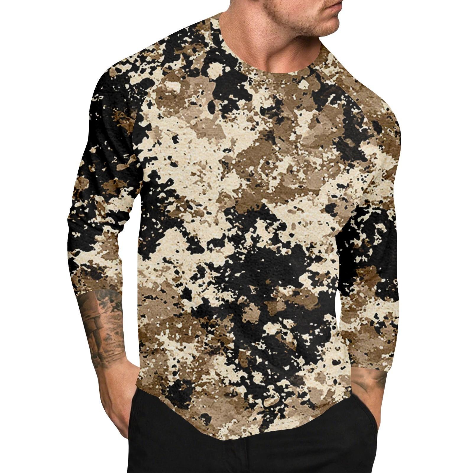 

Мужской топ с короткими рукавами реглан с принтом в стиле камуфляж M