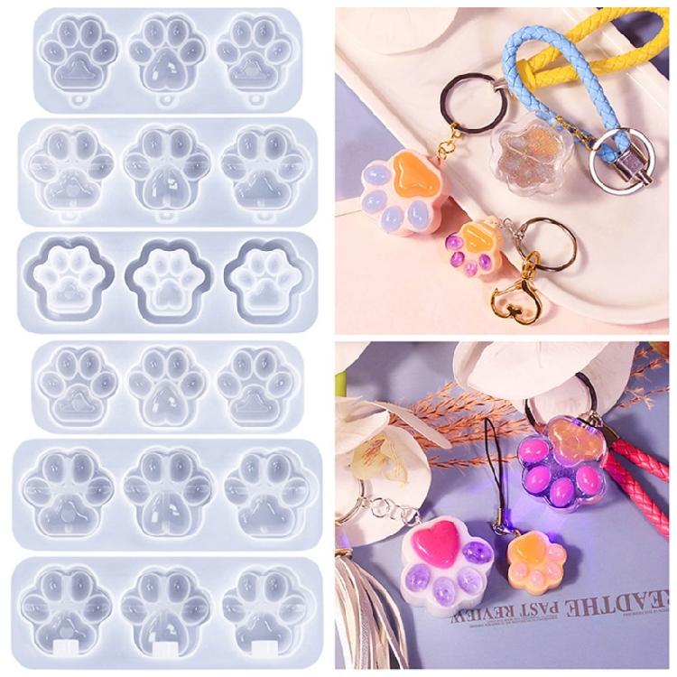 Cat Paw Silicone Mold Pendant Epoxy Resin Casting Mould Keychain Jewelry Making