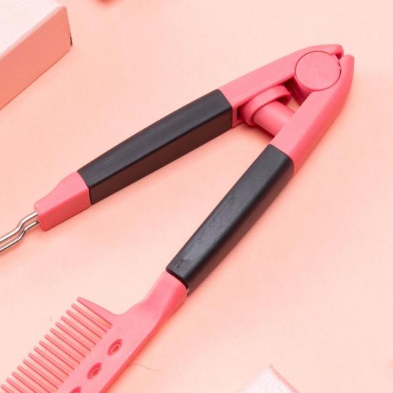 Styling Comb Gentle Edges Carbon Salon Grip Pevný kartáč na vlasy ve tvaru V pro