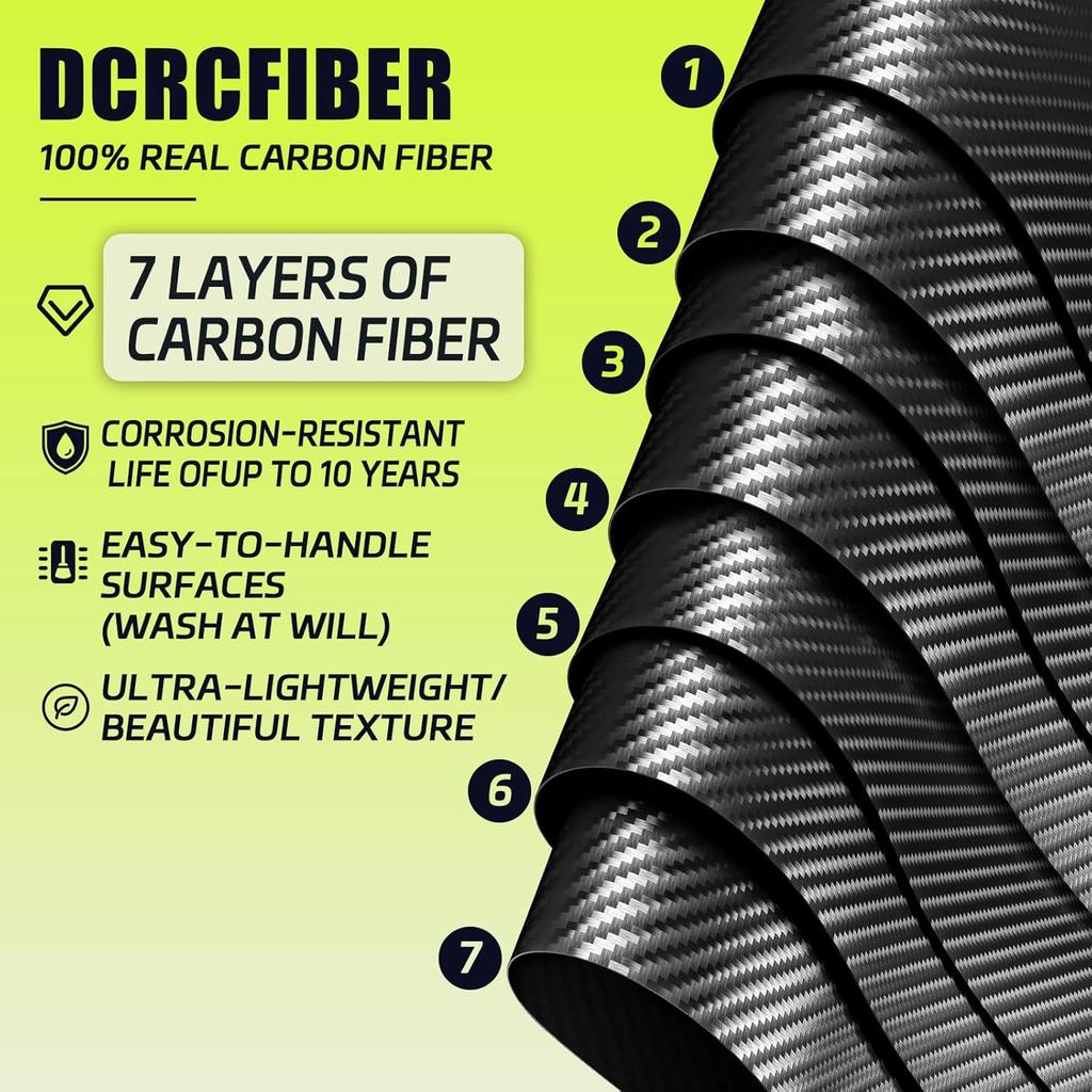 Real Carbon Fiber License Plate Frame, 100% Pure Carbon Fiber Frame, Black License Plate Holder Cover With Screw Caps, Anti-Vibration Pads, (Twill 2