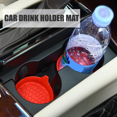 2Pcs Car Coasters Silicone Drink Cup Holder Protector with Handle Design Easy To Clean Car