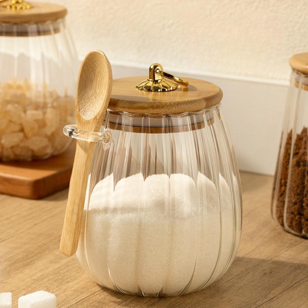 Leakproof Coffee Canister Sealed Grain Storage Canister Multipurpose Glass Sugar Container  Cookie