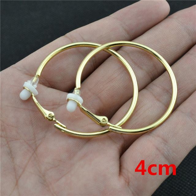 

Серьги-клипсы без пирсинга, не проколотые, маленькие, большие, круглые, розовое золото, посеребренные кольца, классические трендовые серьги-кольца для женщин