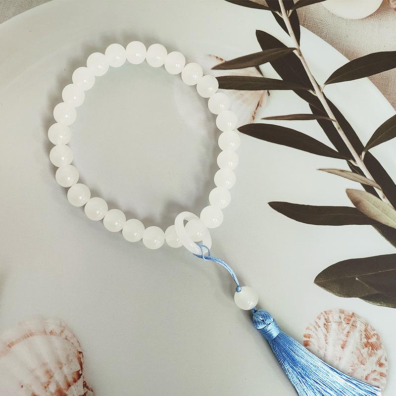 Shetaicui Prayer Beads Bracelet: Calming Ancient-Style Accessory with Tassel for Hand-Twisting and Mind Relaxation