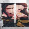 Set Of 2 Window Kitchen Curtains Living Room Door Curtain Demon Slayer Bedroom Decoration Partition Darkening For Area Made Polyester