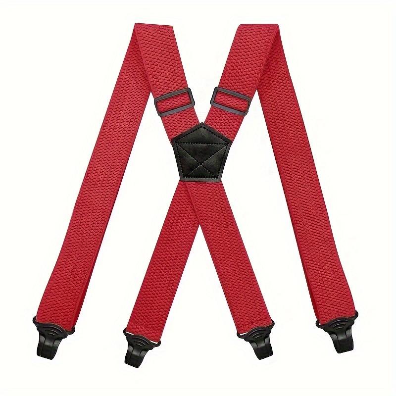 Men'S Wide Heavy Duty Work Strap Adult 4 Clips 120Cm Strap X-Type Elastic Adjustable Strap Bracket Work Men'S Strap  Garter