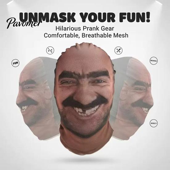 Stretchy Breathable Mask Funny Realistic Printed Face Balaclava Mask, See‑Through Mesh Full Unique Portrait Pattern Hood, for Halloween Cosplay