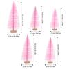 10Pcs Mini Xmas Tree Decor Plastic Wood Base Lightweight Desktop Christmas Pine Tree Ornament Gift Desktop Xmas Ornament