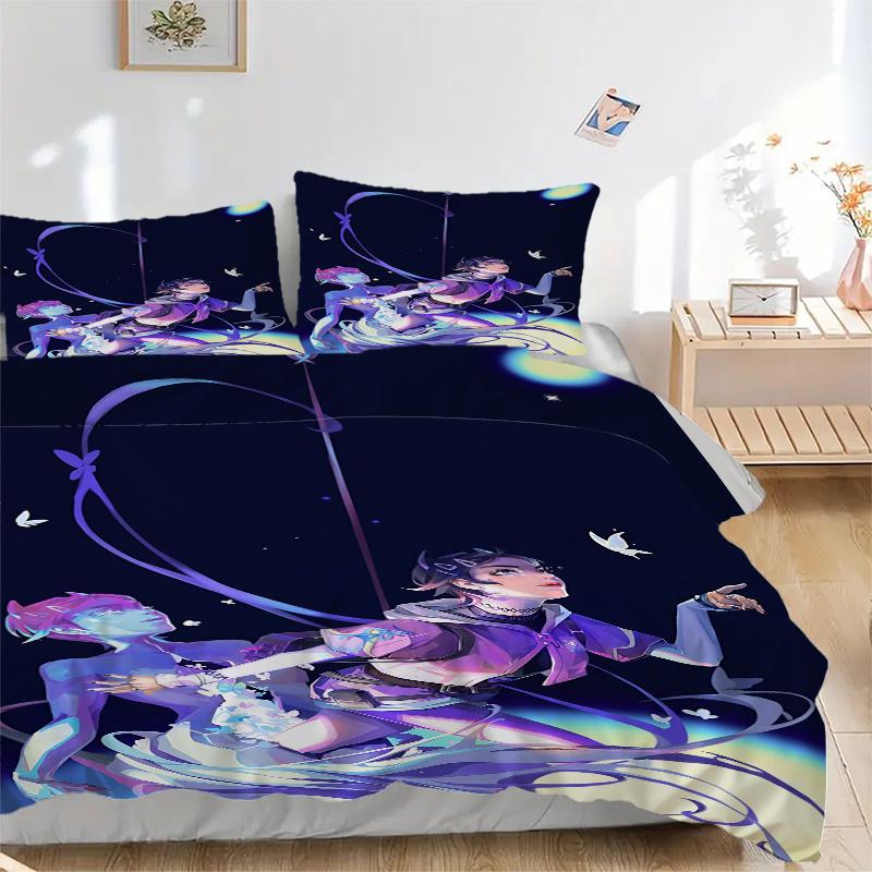 

3pcs Butterfly Dreams Valorant Home Bedding Set-Fantasy Floral Decor for Bedroom, Living Room, Hotel, Festival Gift, Travel, Daily Use120202 135x200cm
