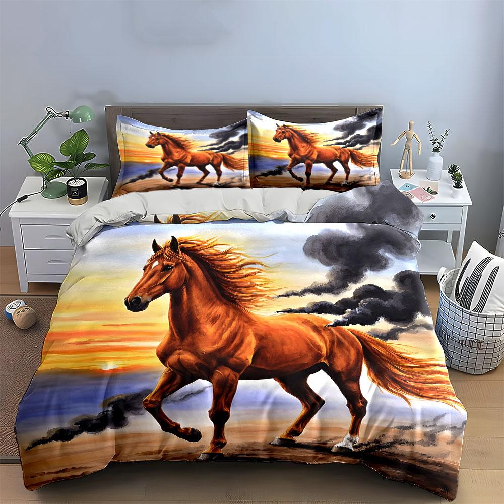 Fiery Gallop At Dusk. Bedding Sets Duvet Covers Pillowcases(1* Duvet Cover 2* Pillowcases Without Duvet Insert)
