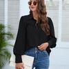 Lantern Sleeve Chiffon Shirt Women Casual Loose White Blouse Ladies Pleated Solid Tops Fashion Womens Clothing 2026 Blusa 24751