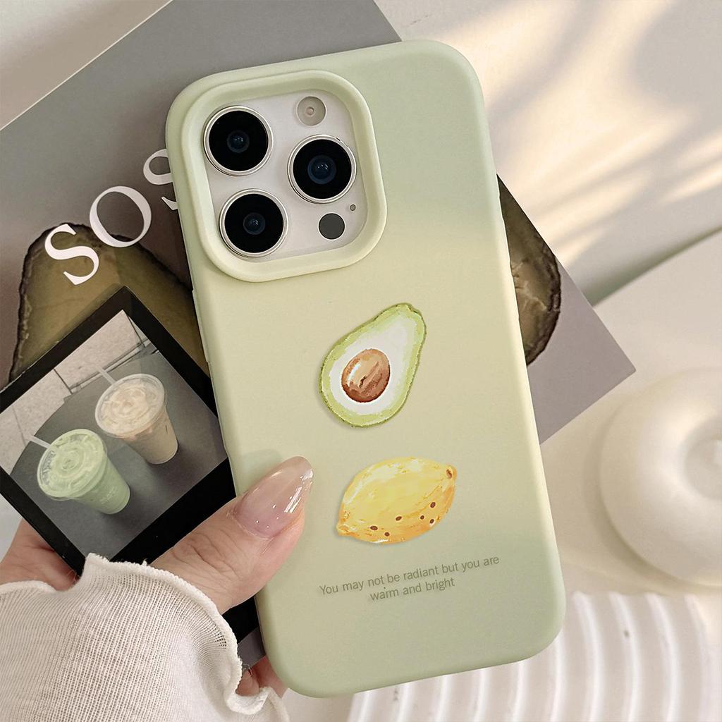 Creative Avocado Lemon Phone Case for iPhone 13, iPhone 15, and iPhone 16 Pro Max
