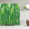 3D Printed Green Tropical Plants Shower Curtains Bathroom Waterproof Polyester Leaves Bath Curtain Shower Curtain Bath Screen