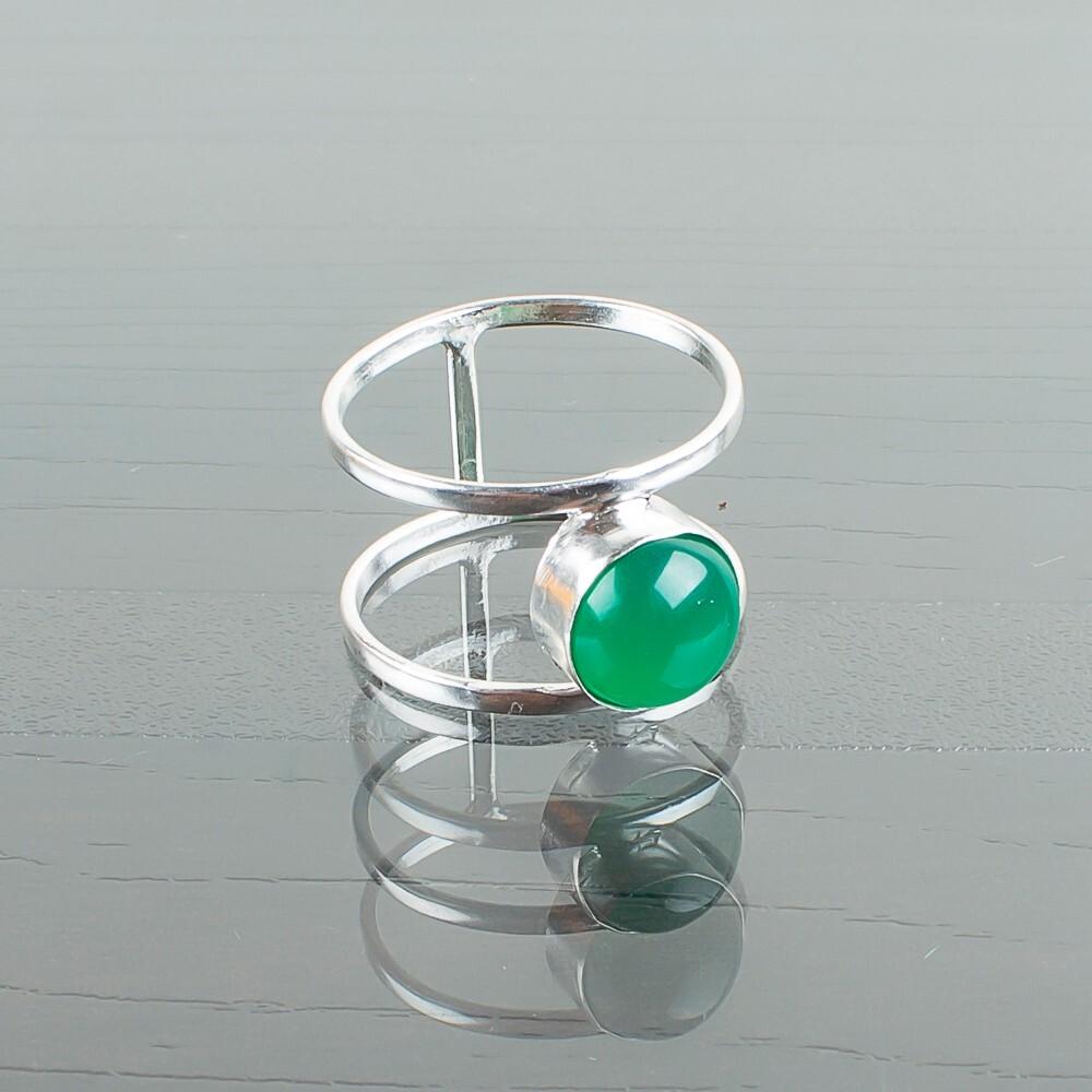 Green Onyx Cab Gemstone 925 Sterling Silver Jewelry Handmade Ring Gift For Mom RR-13-29