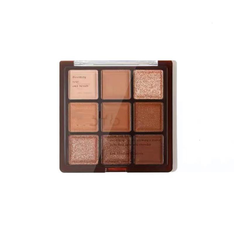 Chocolate Warm Brown Eyeshadow Nine-Color Eyeshadow Disc Matte Orange Brown Earth Pearl Flash Jiugongge