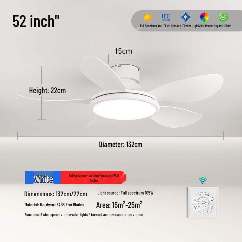 2024 High-Power Ceiling Fan with Integrated Chandelier for Bedroom, Dining, and Living Room