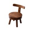 Solid Wood Entryway Shoe Stool Comfortable Curved Back Low Stool Thickened Durable Coffee Table Rotating Seat for Home Decor