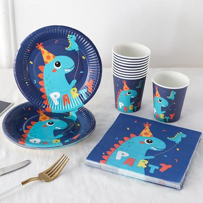 21PC Dinosaurier Geburtstag Party Set Geschirr Dekorationen Papier Platte & Tasse Gefälligkeiten Kind Kid Party liefert
