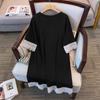 Women's Plus Size Mid-Length Short-Sleeve Round Neck T-Shirt (Slimming, Loose Fit)
