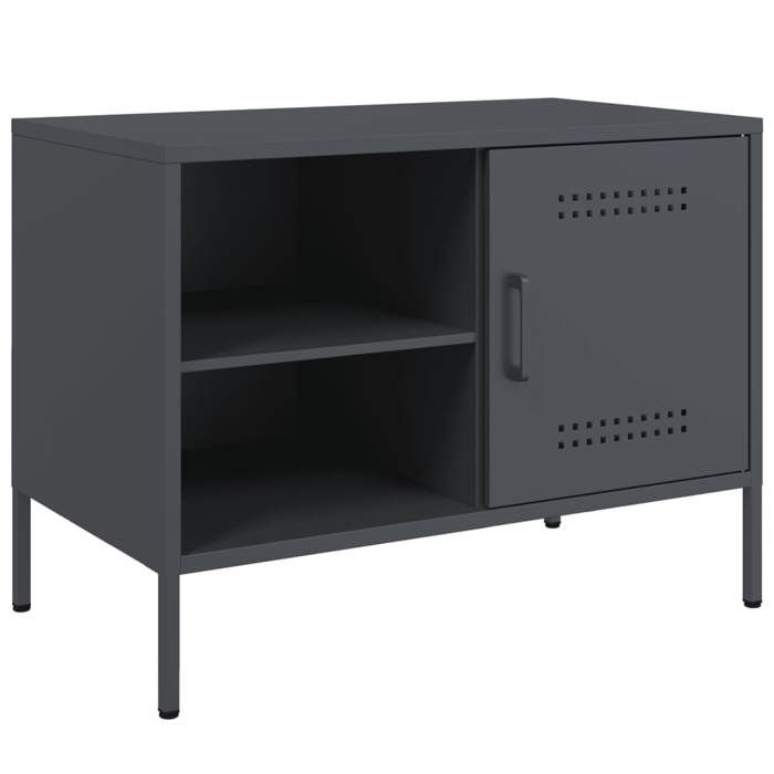 VidaXL TV Cabinet Anthracite 68x39x50.5 Cm Steel, TV Stand, TV Sideboard, Multimedia Cabinet, TV Bench, Hi-fi Cabinet 842998