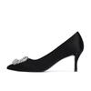 Grape mother new 2025 single shoes spring women's French banquet high heels women's thin heels high-end red wedding shoes