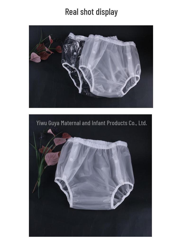 Auslaufsichere, wiederverwendbare Windeln mit seitlichem Druckknopfverschluss - Weiß oder Grau