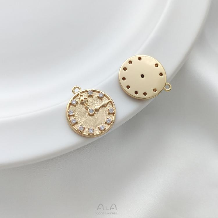 14K Gold-Filled Zircon Star Moon Pendant Charm