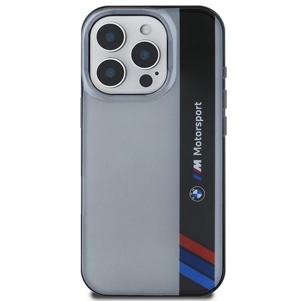 Hülle für iPhone 16 Pro BMW Motorsport Vertikaler Streifen Grau