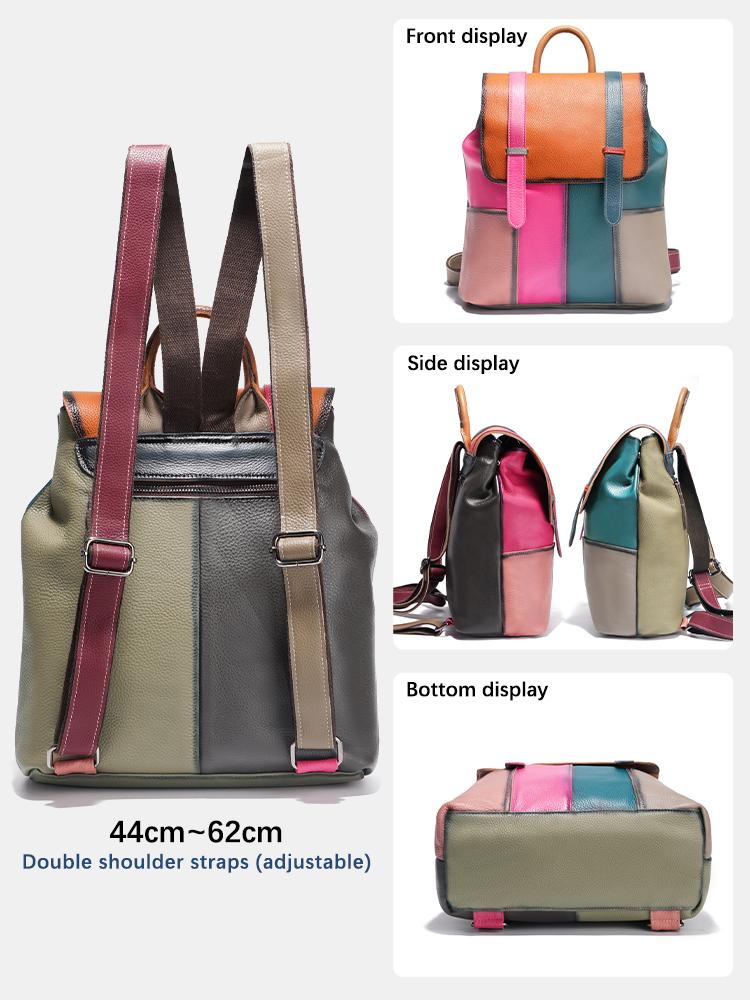 Zency Women's Stylish Genuine Leather Backpack Large Capacity Rucksack For Ladies