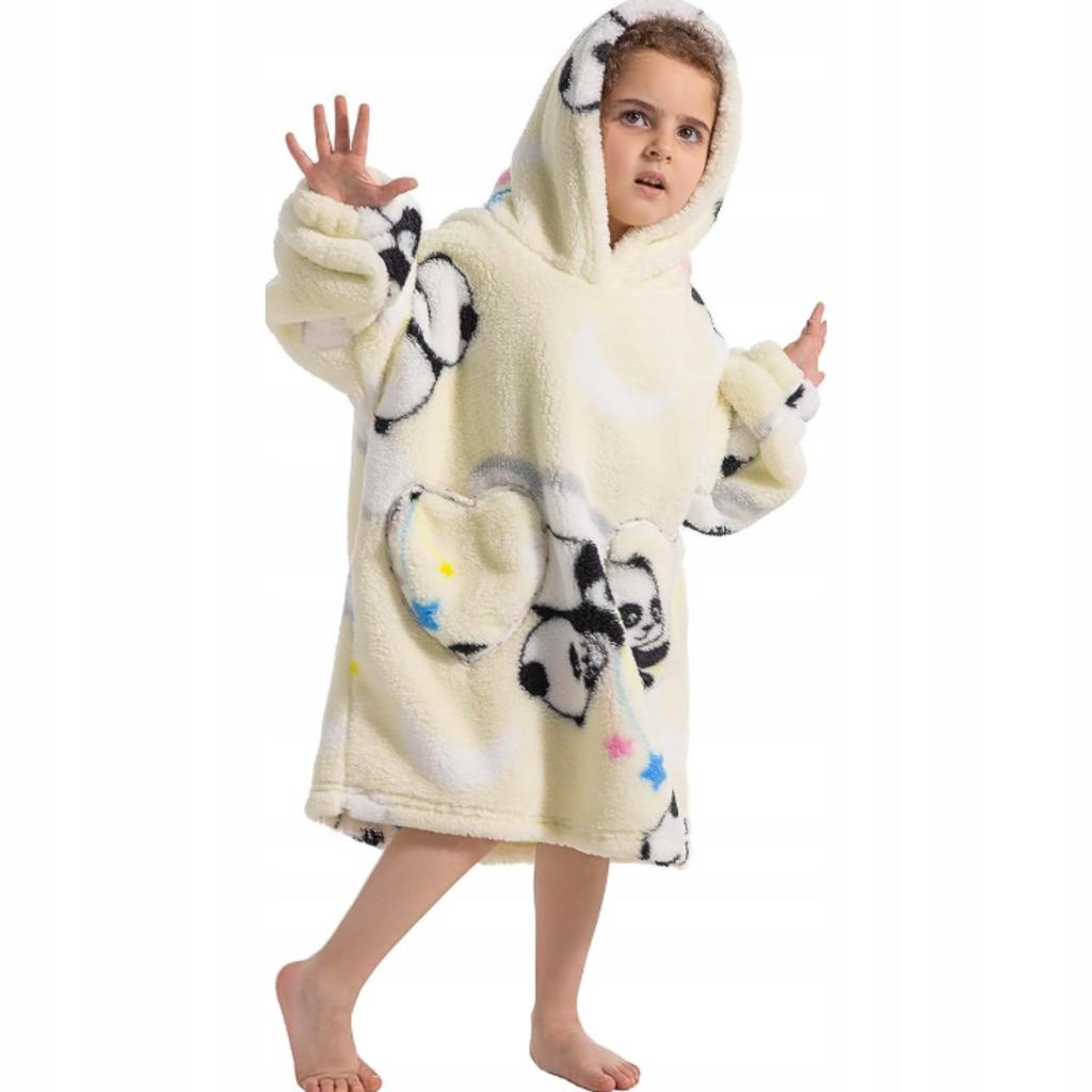 Blanket Sweatshirt Oversize Children's Blanket Sweatshirt 2In1 Panda Koala Long Pajamas Blanket
