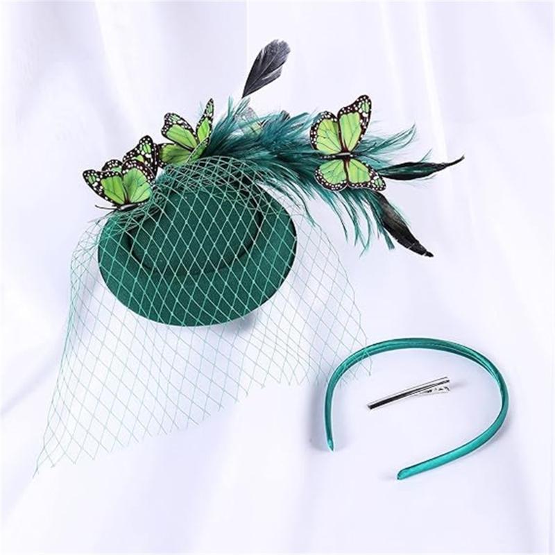 Medieval Style Hair Clip for Ladies Taking Photo Felt Hat Decors Hairband 1920s Style Hair Barrettes for Woman Girls