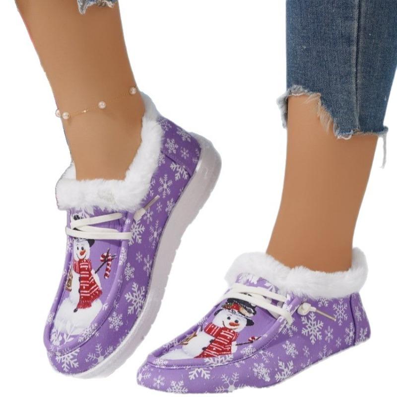 Foreign trade new large size European and American Christmas snow boots winter large size velvet casual women's flat bottom warm