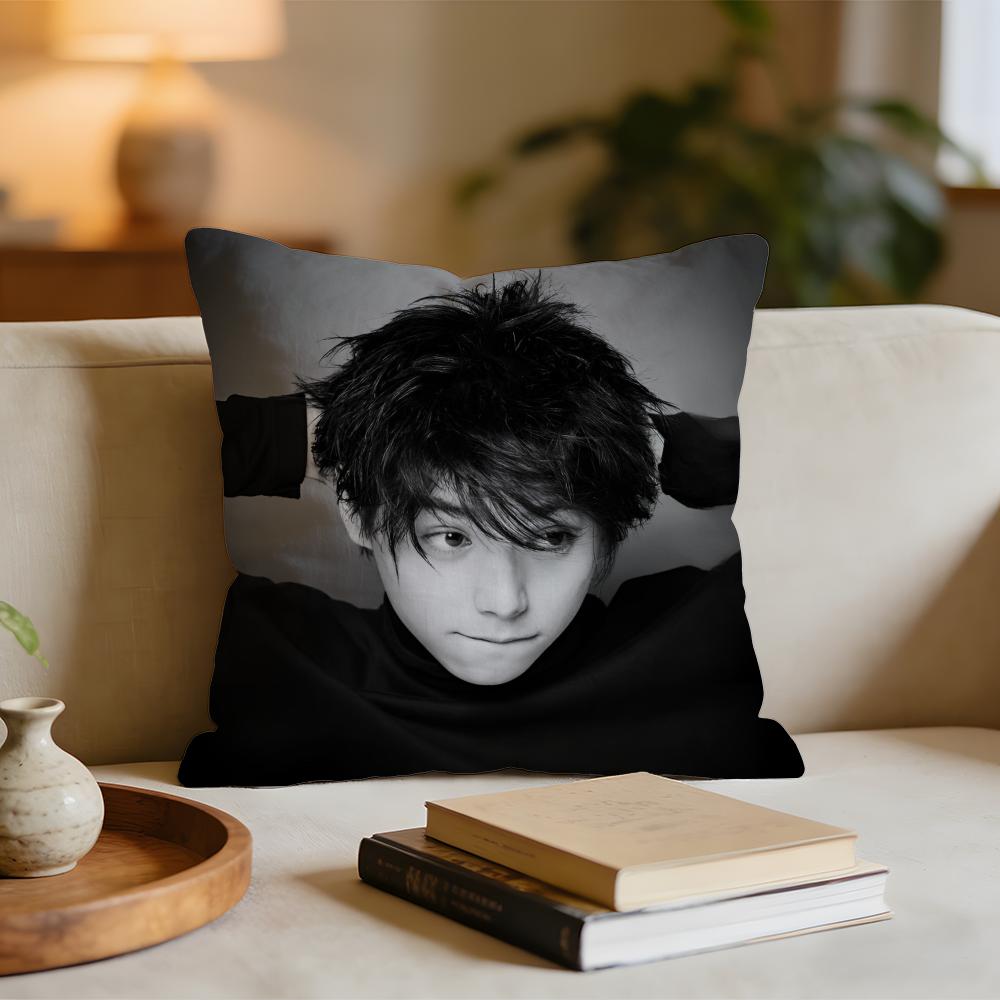 Hot Actor NNijiro MMurakami Cushion Cover Short Plush Pillowcase for Bed Sofa Carwashable
