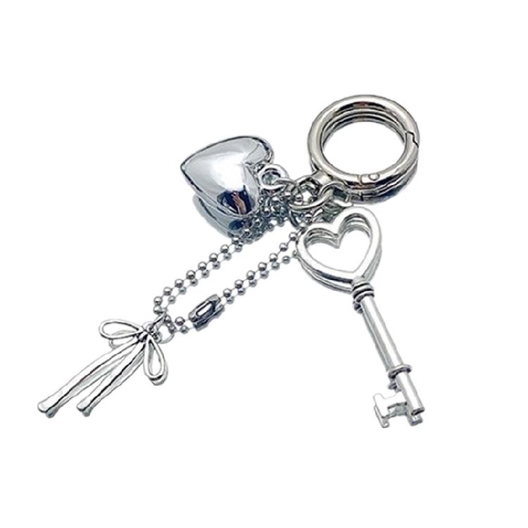 Love Keychain Heart Key Holder Love Key Pendant Metal Key Adornment Stylish Key Jewelry Alloy Texturte for Couples
