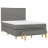 3137070 vidaXL Lit à sommier tapissier avec matelas Gris foncé 140x190cm Tissu