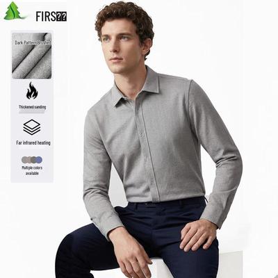 Shanshan Men's Thermal Flannel Long Sleeve Non-Iron Shirt